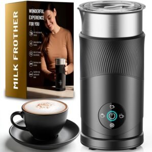 Large Capacity Milk Frother: 4-in-1...