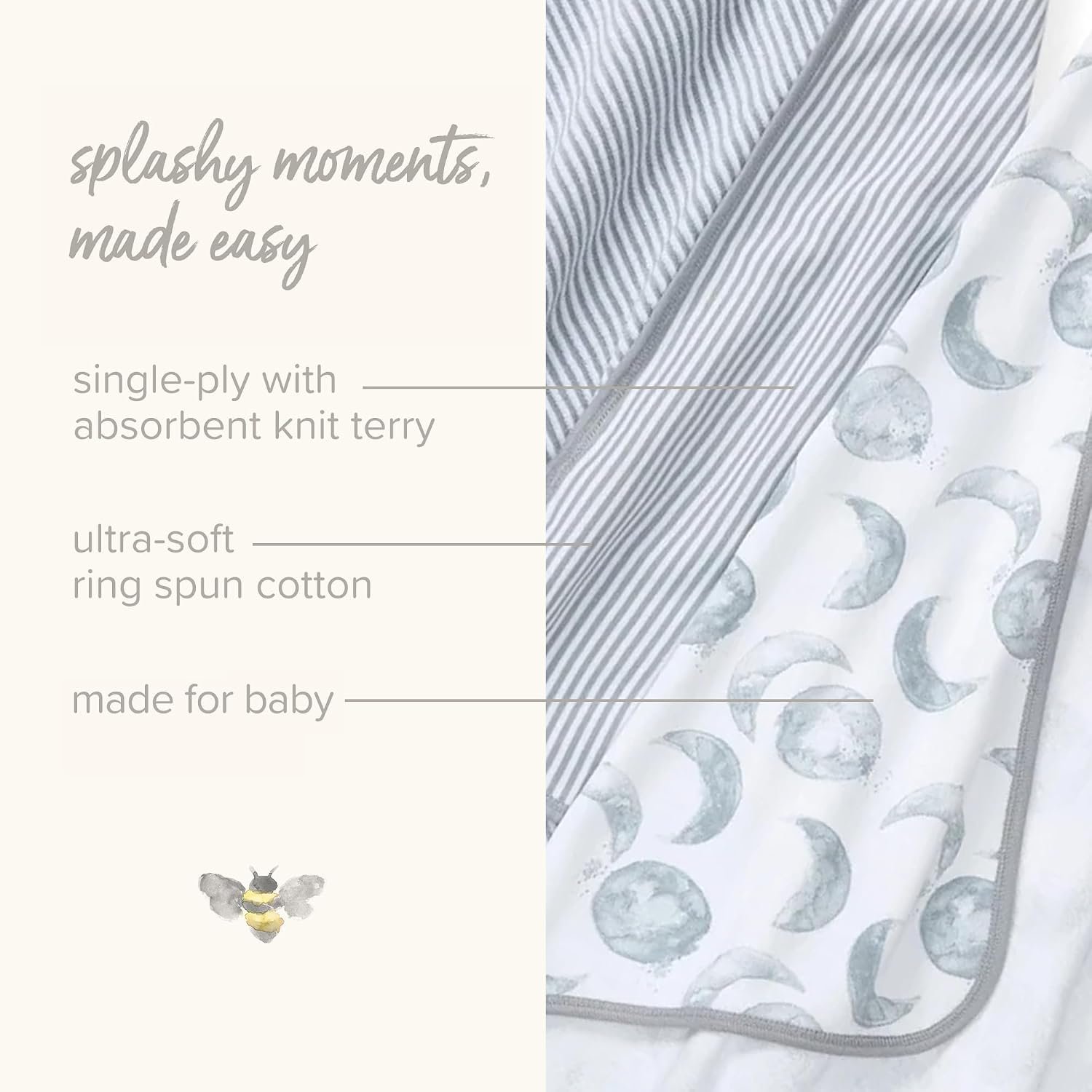 Burt's Bees Baby Infant Hooded Towels, Organic Cotton, Unisex Bath Essentials, Nursery Towel with Hood Set, 29 x 29 in, 2-Pack - Image 6