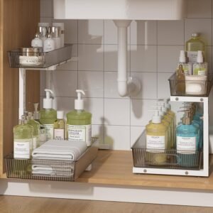 ADRIMER Under Sink Organizer 2 Pack...
