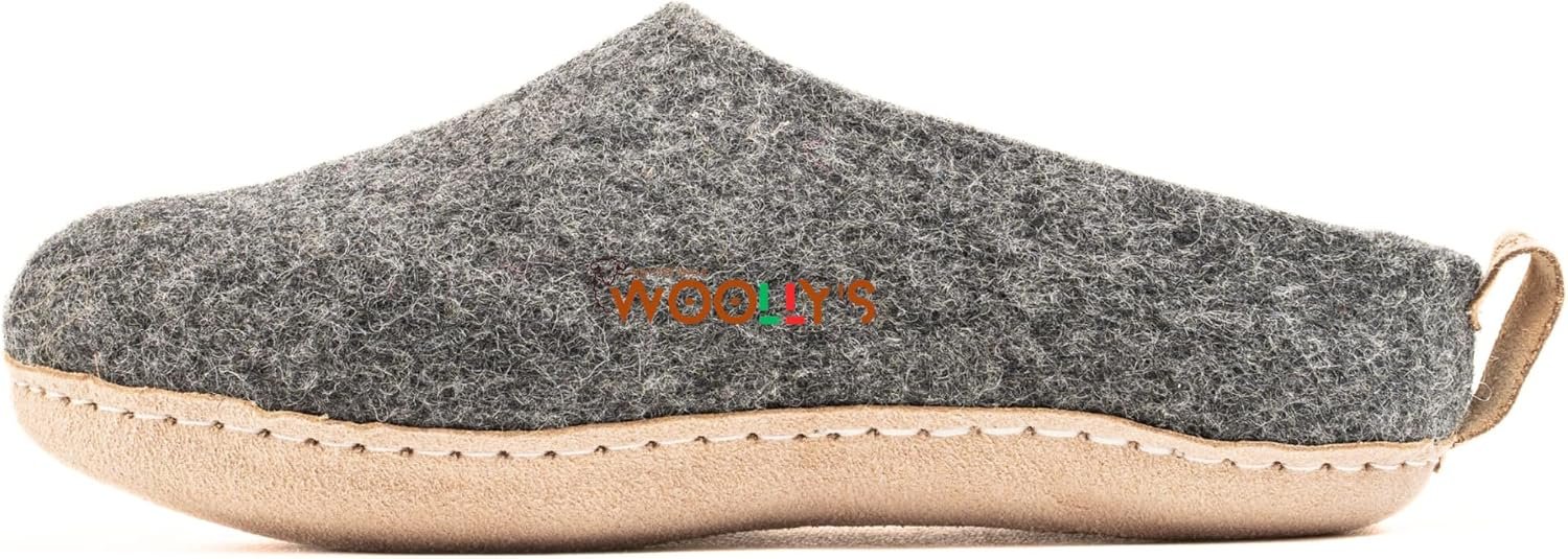 Woolly's Indoor Open Heel Slippers With Leather Sole | Premium New Zealand Wool | Handcrafted with Italian Design | Soft, Breathable & Ordor Free - Image 5