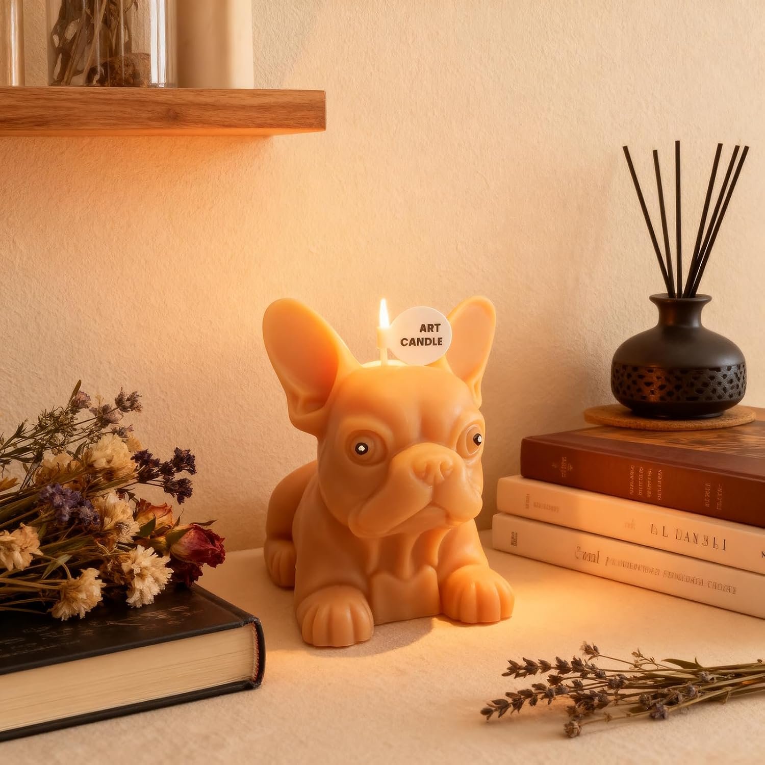 Bulldog Shape Scented Candle,Cute Dog Lover Gift with Floral Fragrance,Soy Wax Smokeless Candle for Home Decor, Pet Themed Decorations & Gift for Dog Owners - Image 4