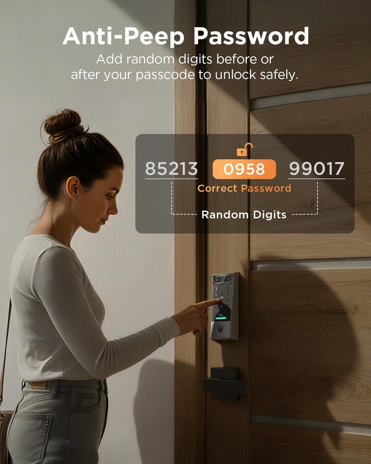 TCL D2 Pro Smart Lock, Palm Vein Recognition Keyless Entry with Built-in Doorbell, App Control, Auto Lock, Rechargeable Battery, for Home Security - Image 7