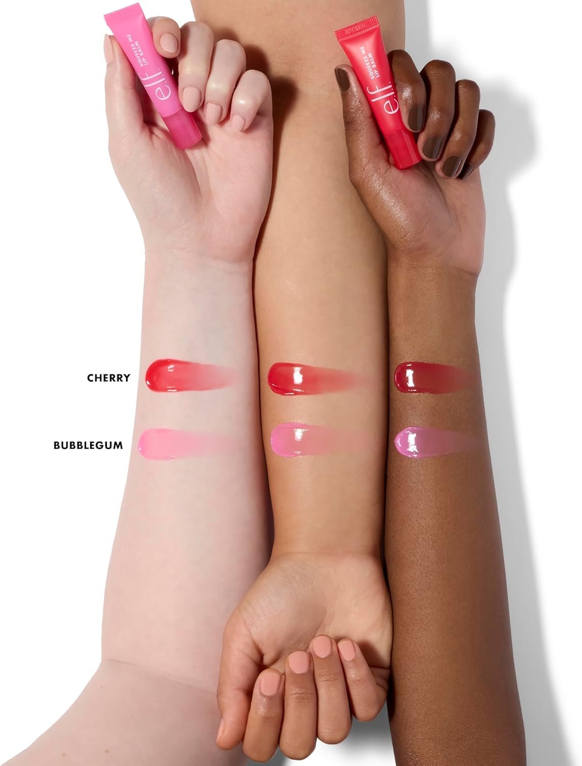 e.l.f. Squeeze Me More Lip Balm Duo, Moisturizing Balm For A Sheer Tint Of Colour, Made With Hyaluronic Acid, Vegan & Cruelty-Free, Cherry & Bubblegum - Image 3