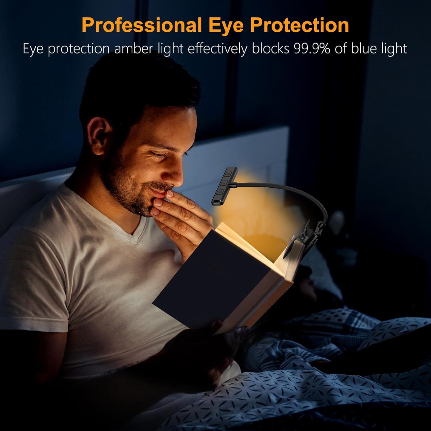 Gritin 19 LED Rechargeable Book Light for Reading in Bed with Memory Function- Eye Caring 3 Color Temperatures,Stepless Dimming Brightness,90 Hrs Runtime Lightweight Clip on Light for Book Lovers - Image 4