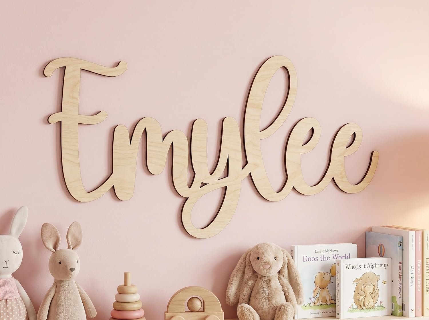 Personalized Wood Sign, Laser Cut Birch Plywood, Select Favorite Font, Size and up to 3 Lines per Size, Live Preview - Image 5