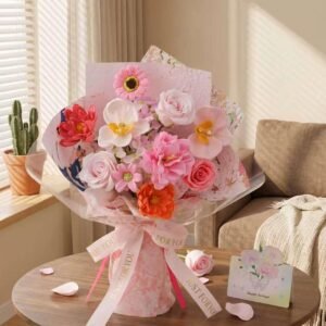 Preserved Soap Flowers Roses Bouque...