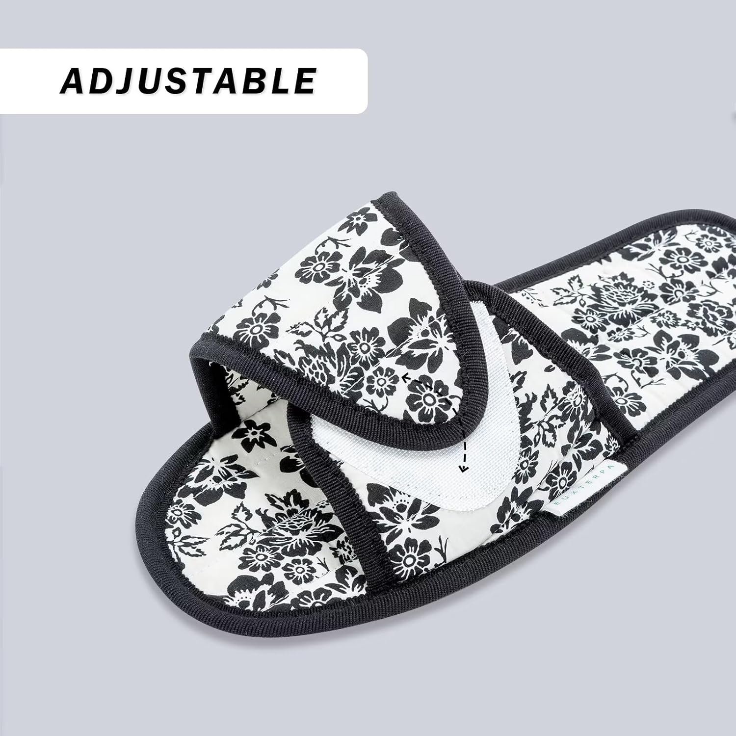 EUXTERPA Women Travel Slippers, Adjustable Ladies Slipper, Lightweight Easy Carry Foldable Travel Slippers with Storage Bag - Image 3