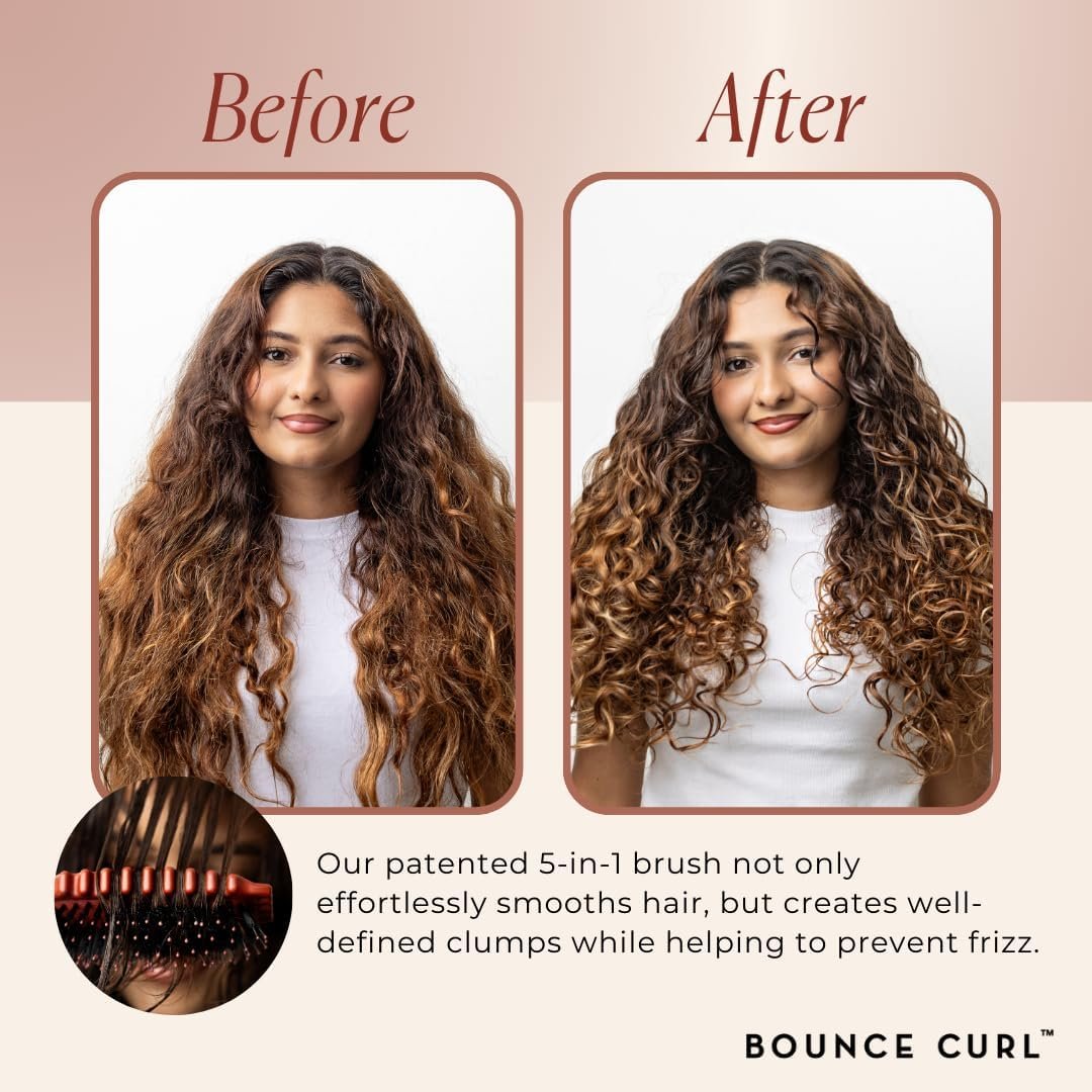 Bounce Curl Define EdgeLift Brush, 5-in-1 Tool for Effortlessly Defined Curls, Waves & Coils, Reduces Frizz - Teal - Image 4