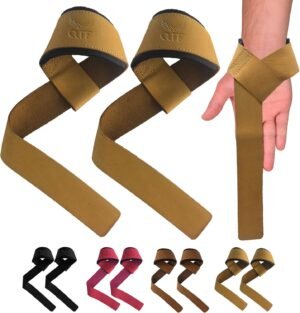 QTF Genuine Leather Lifting Straps,...