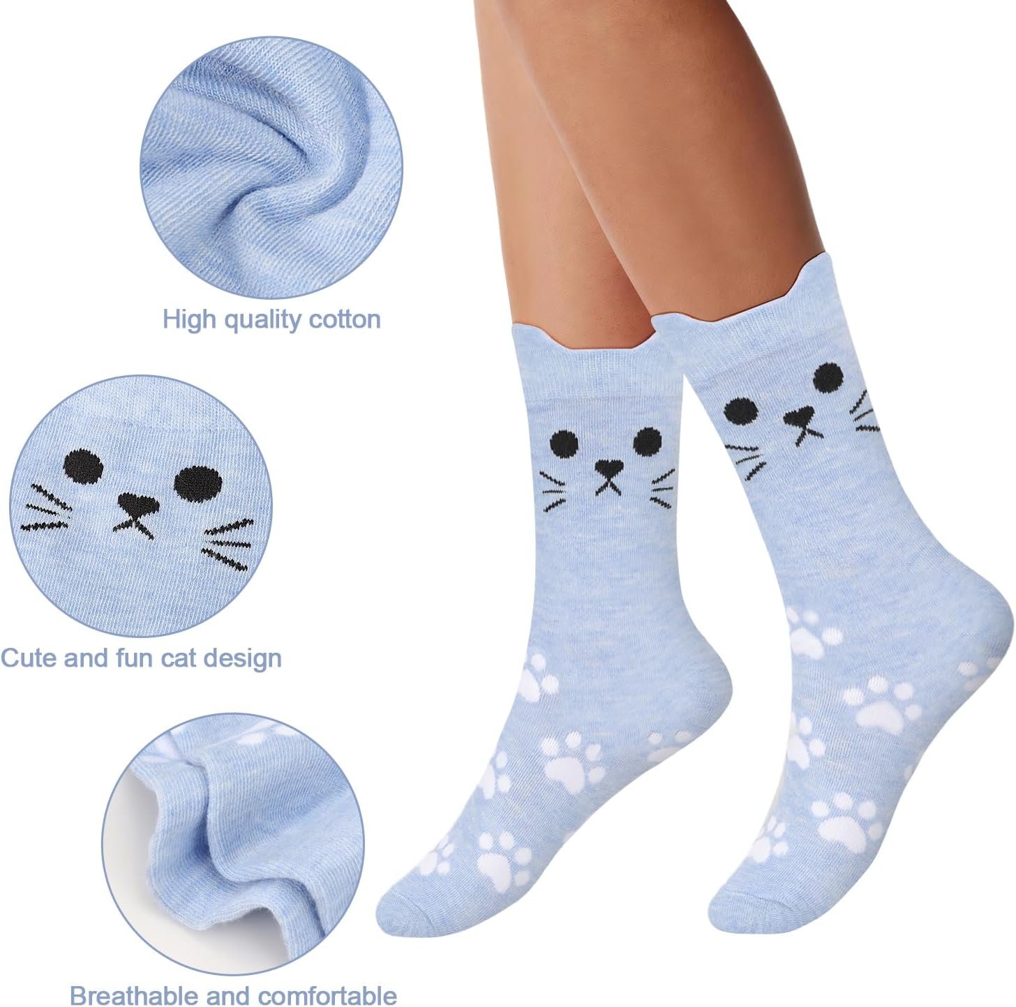 AGRIMONY Women's Cat Socks Cute Animal Socks Cat Mom Dog Mom Gifts for Women Teen Girls -Valentines Birthday Gifts for Wife - Image 5
