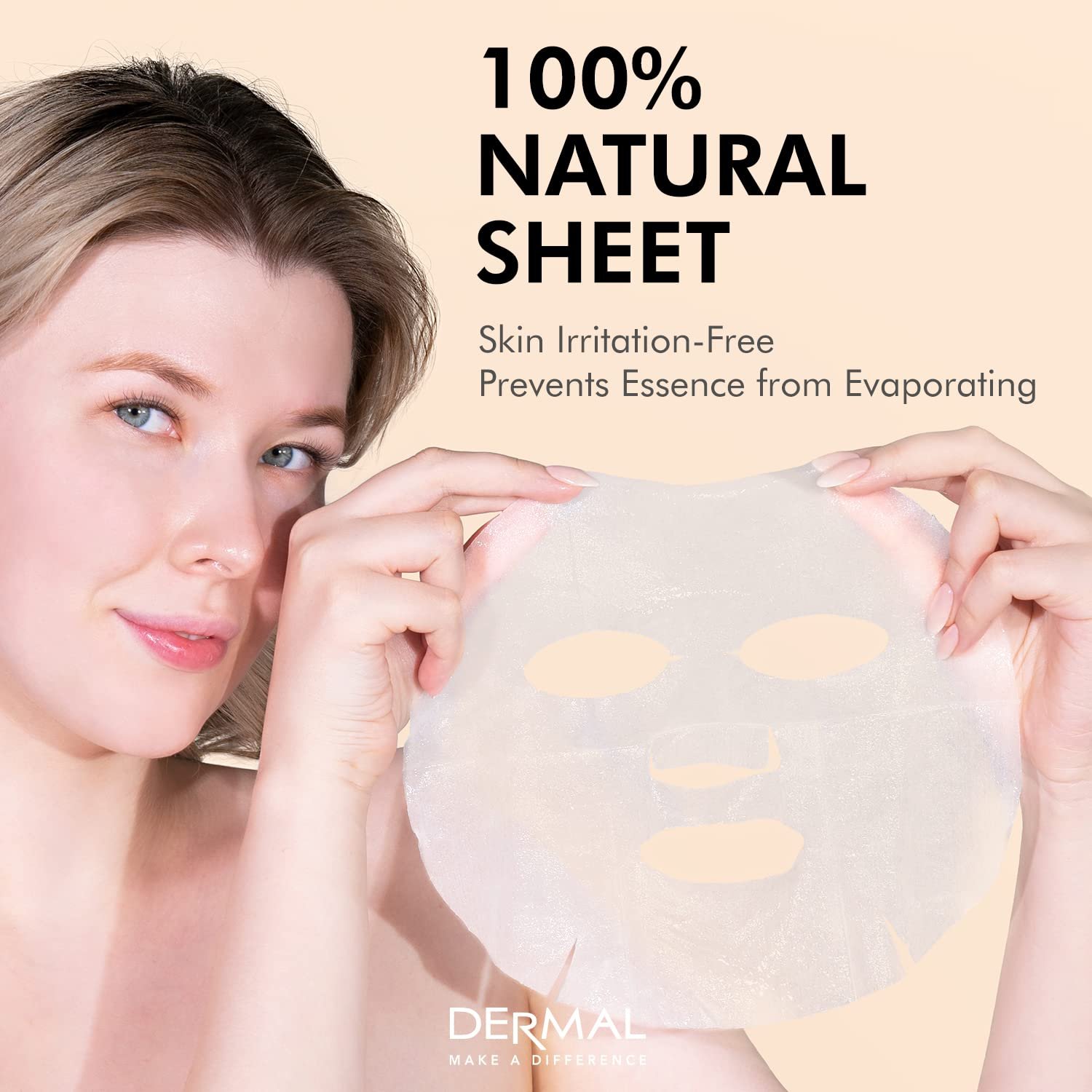 DERMAL Korean Collagen Face Mask 32 Combo Pack A+B Set – Hydrating & Soothing Sheet Mask with Panthenol, Hypoallergenic Calming Moisture Care for All Skin Types - Image 5