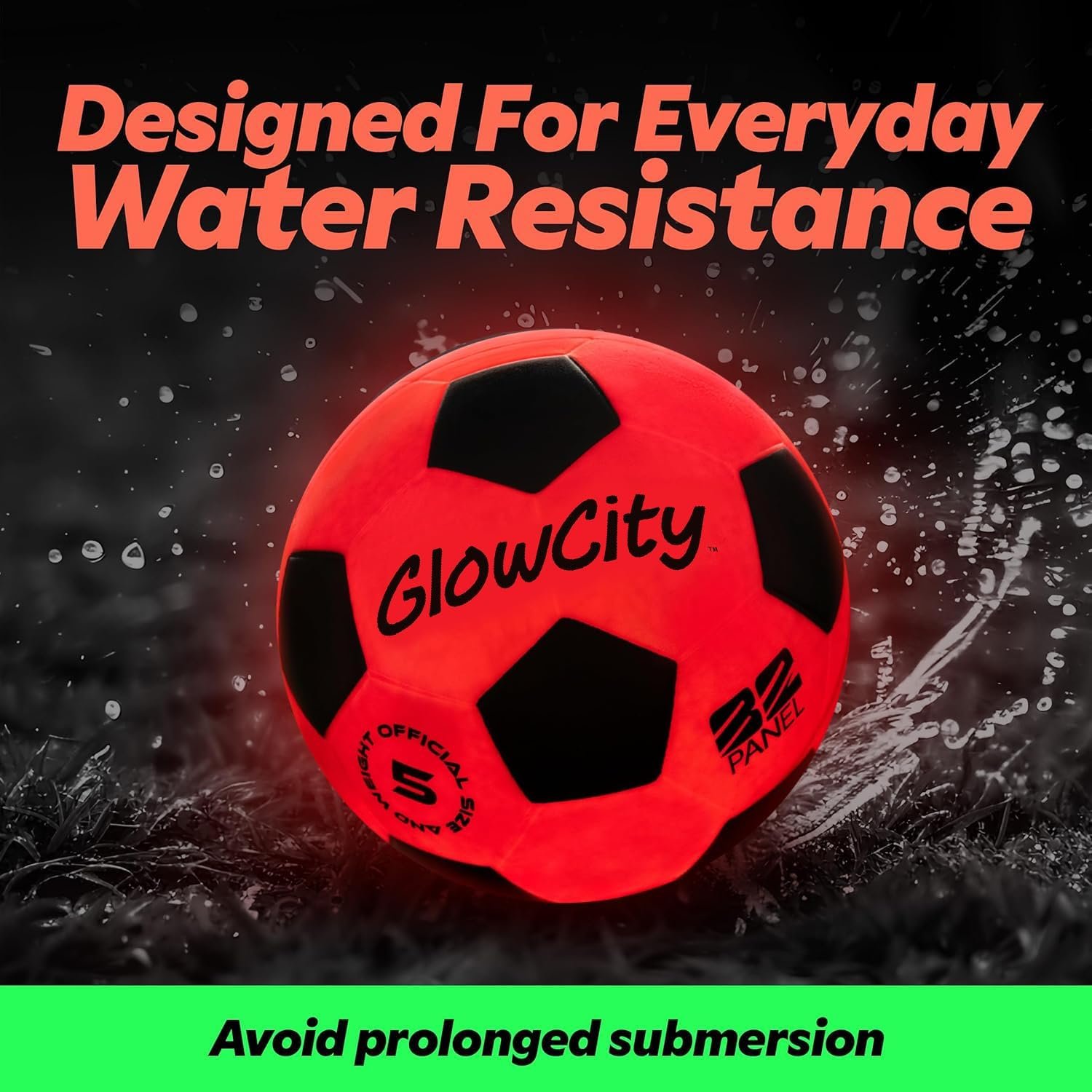GlowCity Glow in The Dark Soccer Ball - Sizes 3, 4, 5 for Kids, Teens & Adults - Light Up Soccer Ball with 2 LED Lights - Sports Birthday Gifts Ideas for Boys & Teenagers Ages 6 7 8 9 10 11 12 13 14 - Image 3