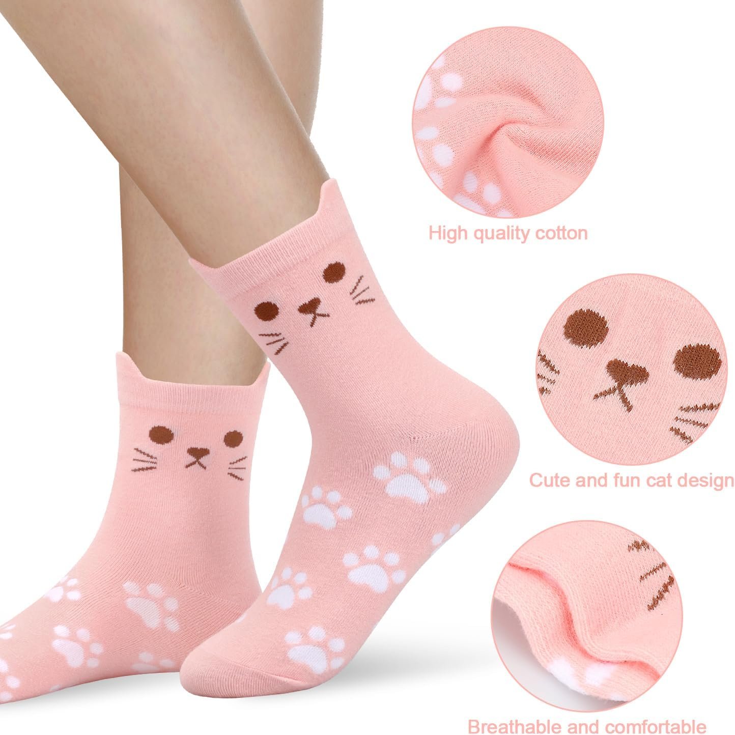 AGRIMONY Women's Cat Socks Cute Animal Socks Cat Mom Dog Mom Gifts for Women Teen Girls -Valentines Birthday Gifts for Wife - Image 5