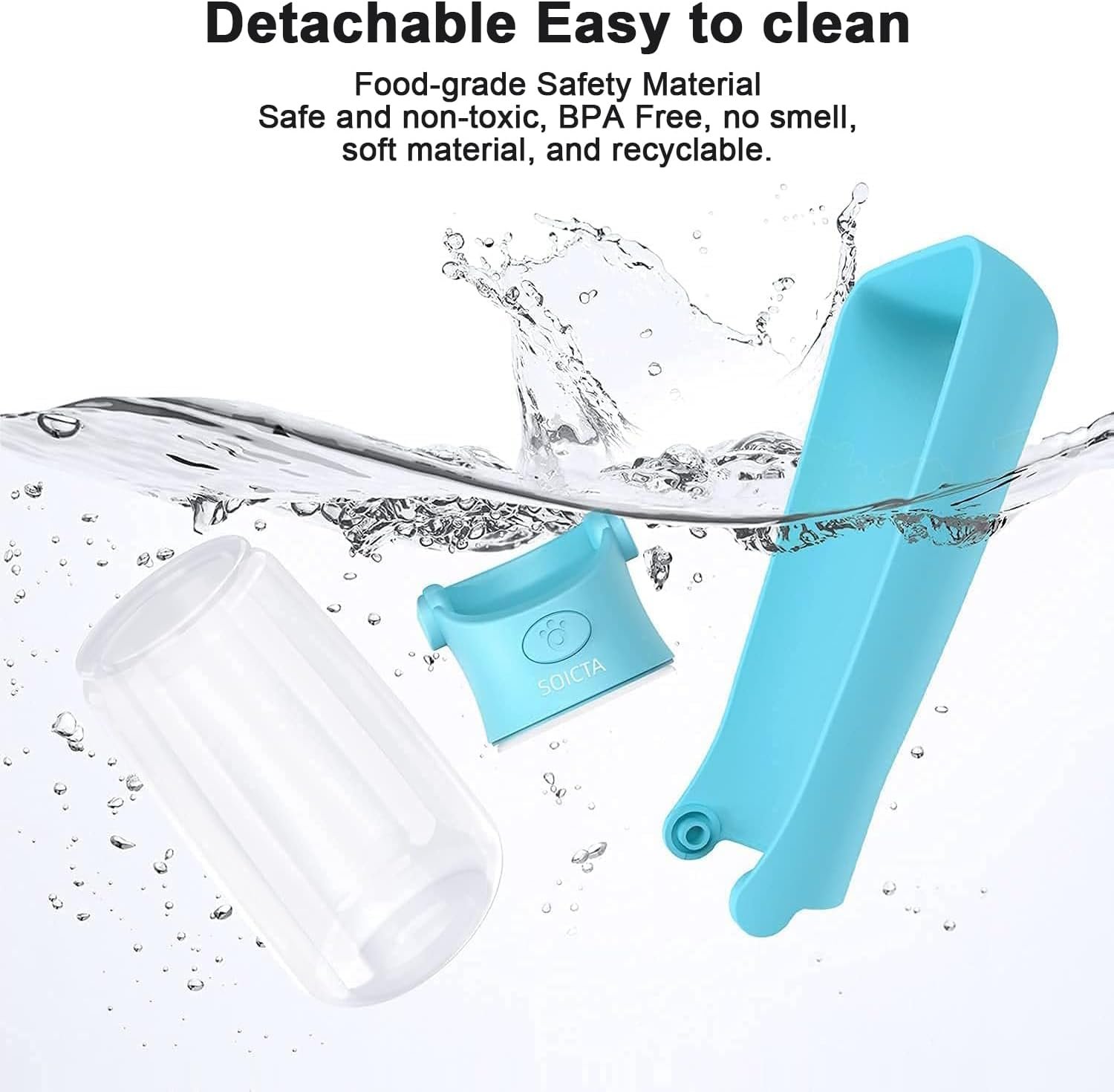 Dog Water Bottle, Portable Pet Water Dispenser for Dog, Leakproof Travel Pet Feeder for Small & Medium & Large Dogs, Cats, Puppy, Small Animal for Outdoor Walking, Hiking (19OZ Blue) - Image 5