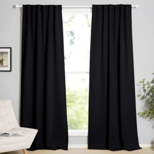 NICETOWN Black Blackout Curtains 84...
