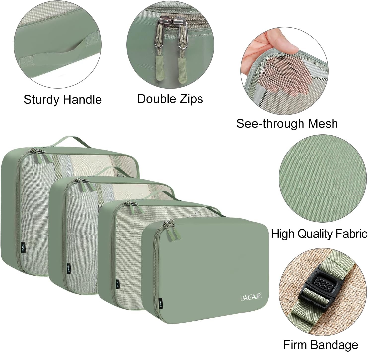 BAGAIL 8 Set Packing Cubes Luggage Packing Organizers for Travel Accessories - Image 4
