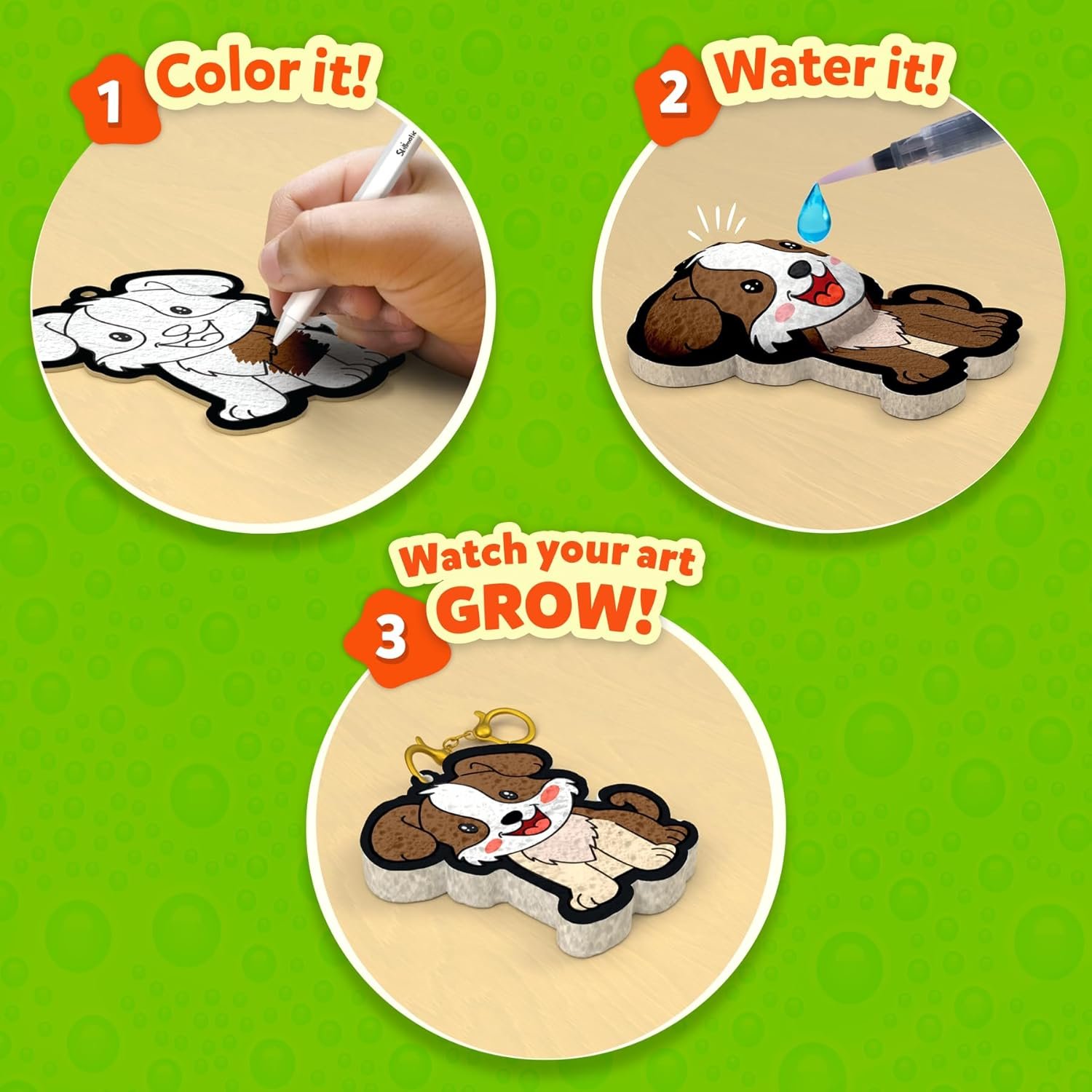 Skillmatics Aqua Puffs - 3D Art Kit, Animals, Mess-Free Paint by Number Craft for Kids, DIY Color & Inflate Activity, Travel & Creative Gift for Girls & Boys Ages 4, 5, 6, 7, 8, 9, 10 - Image 3