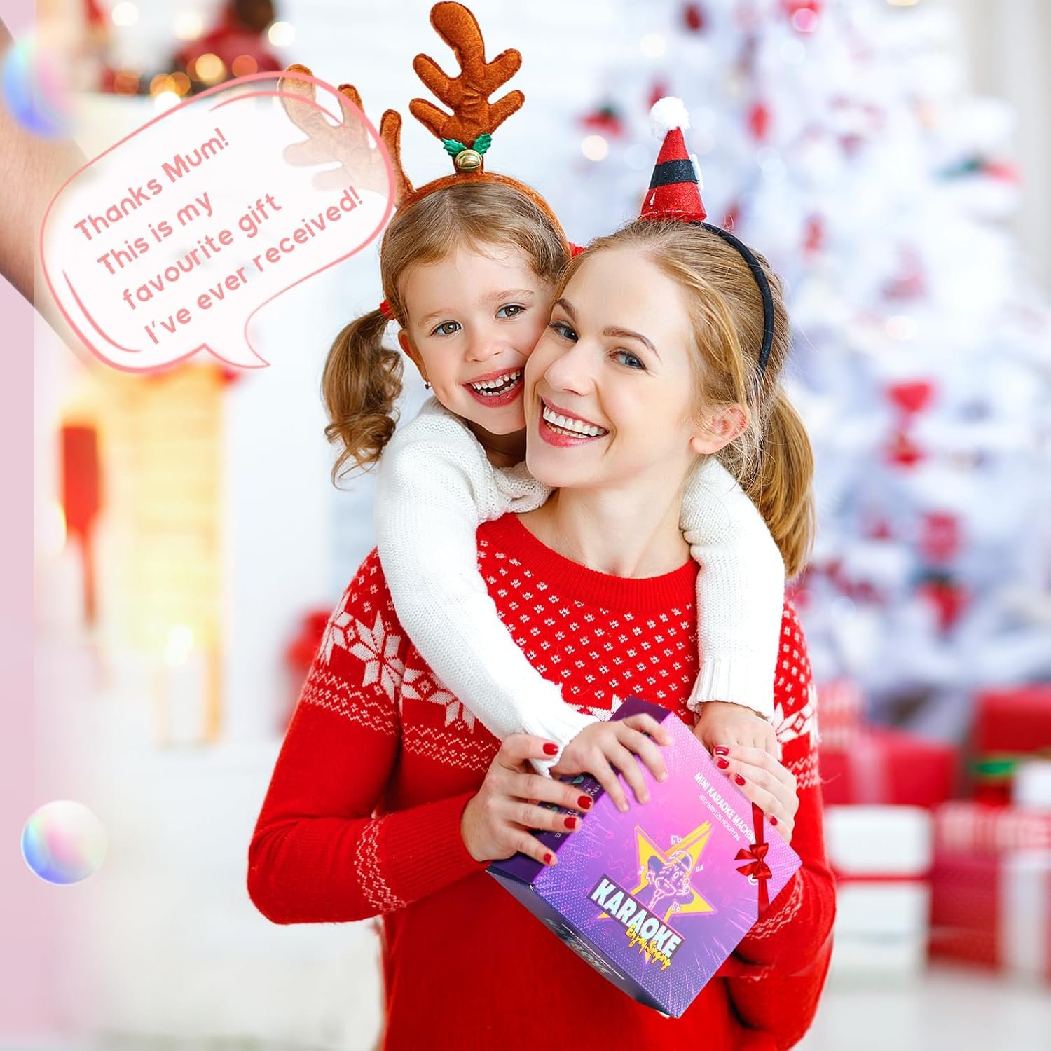 YLL Mini Karaoke Machine for Kids Adults, Bluetooth Speaker with 2 Wireless Microphones, TOP Christmas Birthday Gifts Toys for Girls Ages 3, 4, 5, 6, 7, 8, 9,10,11,12+ Years Old Toddler(Pinkcolor) - Image 2