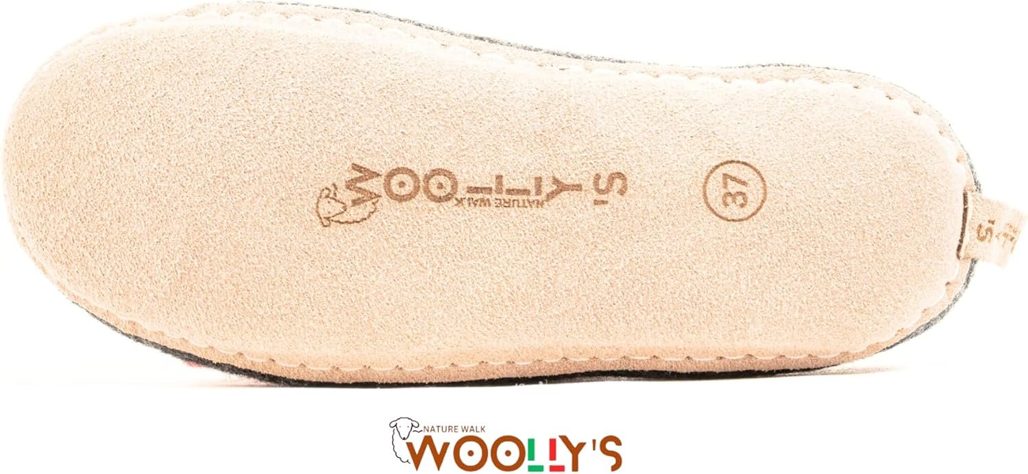 Woolly's Indoor Open Heel Slippers With Leather Sole | Premium New Zealand Wool | Handcrafted with Italian Design | Soft, Breathable & Ordor Free - Image 3