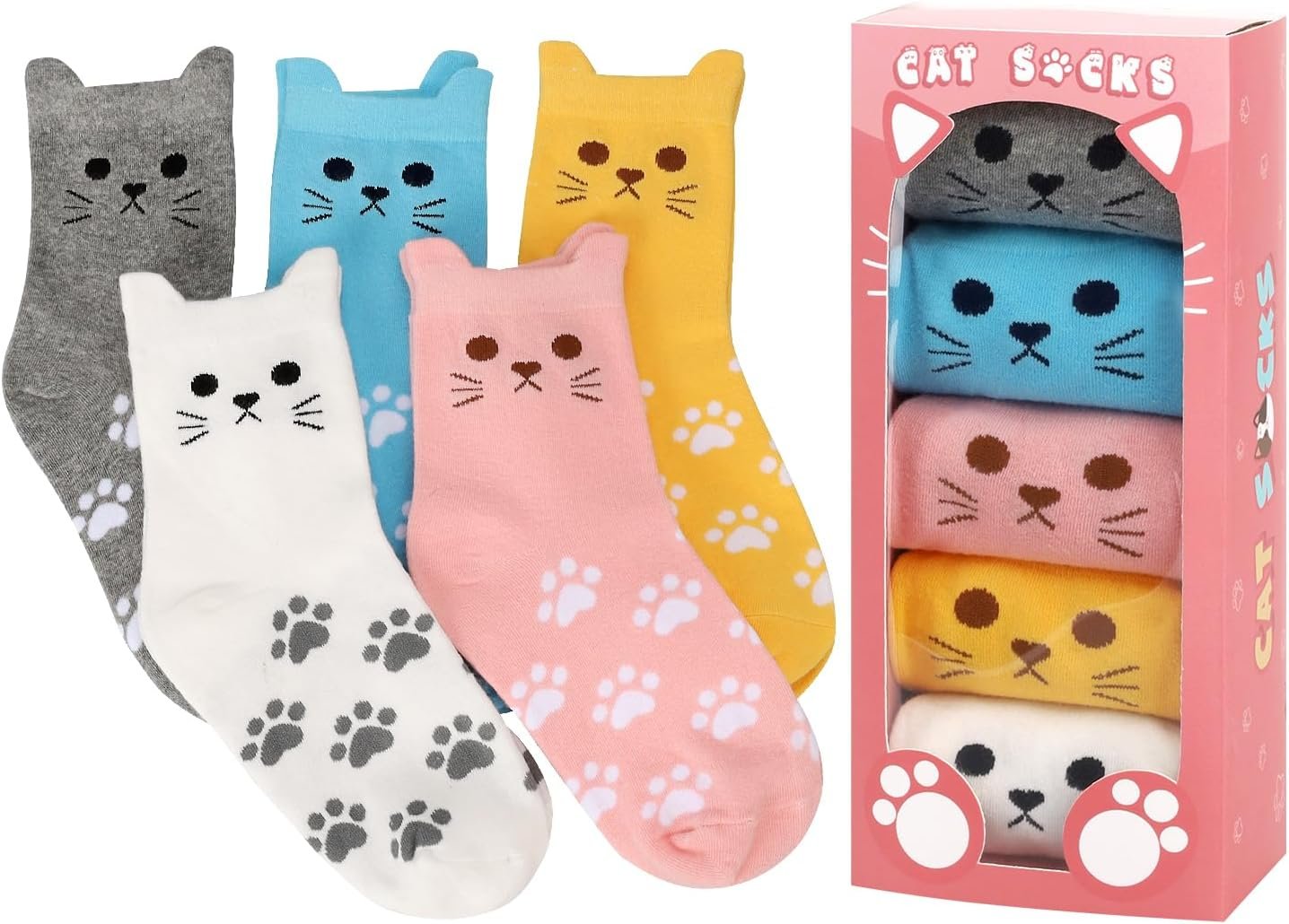 AGRIMONY Women's Cat Socks Cute Animal Socks Cat Mom Dog Mom Gifts for Women Teen Girls -Valentines Birthday Gifts for Wife