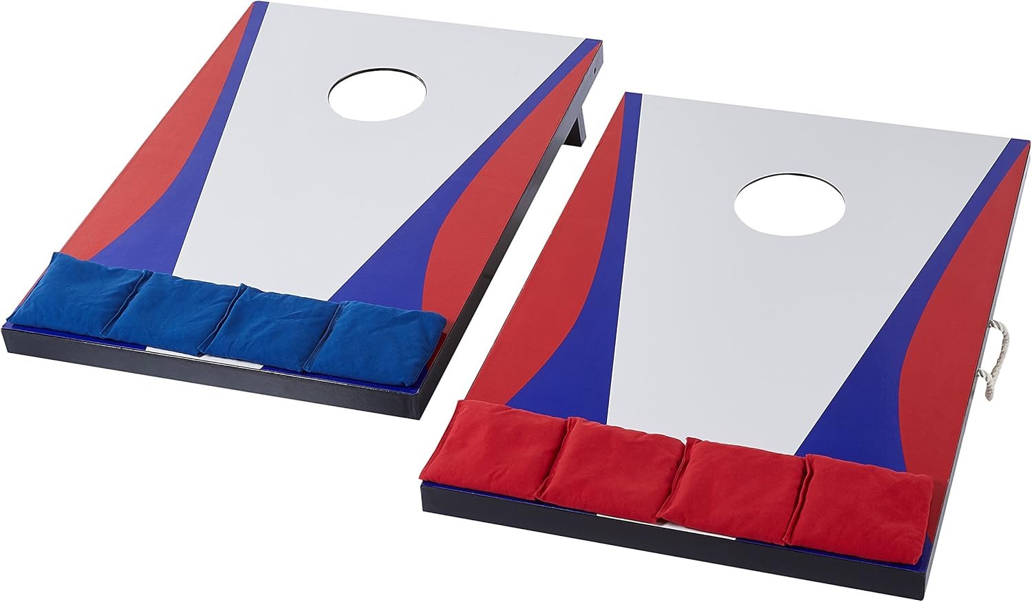 Amazon Basics Portable Cornhole Set, Outdoor Game Bean Bag Toss with Carrying Case, Blue/Red - Image 2