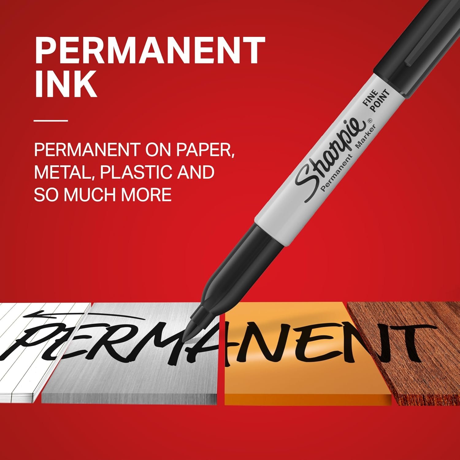 Sharpie Permanent Markers, Fine Tip, Black, 12 Count - Quick Drying, Fade Resistant, For Wood, Plastic, Paper, Metal, And More - Image 2