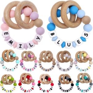 Personalized Teether Wooden Ring wi...