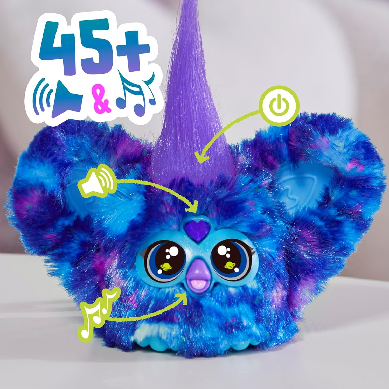 Furby Furblets Star-Lee Mini Friend, 45+ Sounds, Galaxy Music, Speaks Only Furbish, Electronic Plush Toys, Interactive Pets, Dark Blue, Easter Basket Stuffers, Ages 6+ - Image 7
