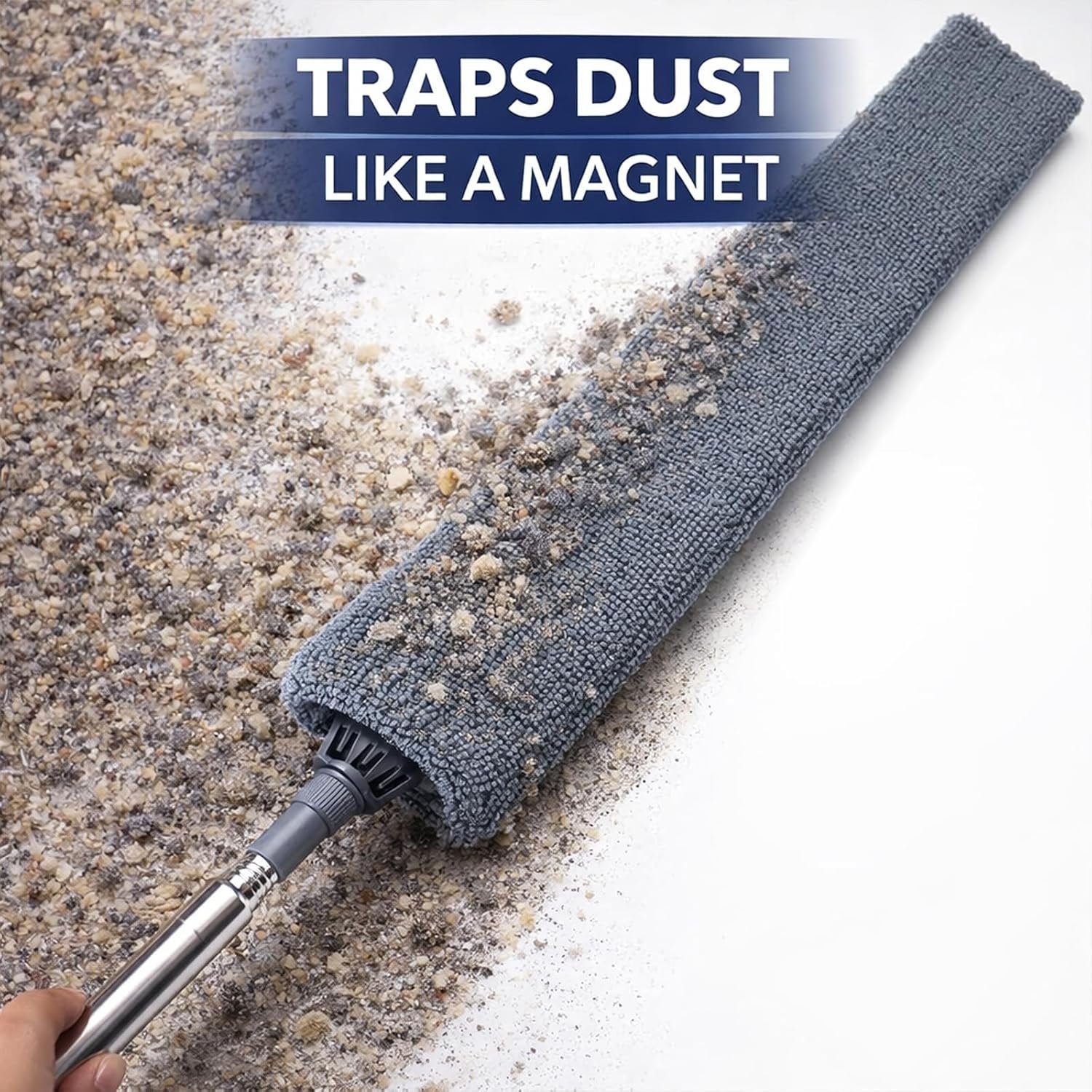 Retractable Gap Dust Cleaner with Extension Pole, Cleaning Tools with 3 Microfiber Dusting Cloths, Extendable Long Handle Duster for Cleaning Under Refrigerator Sofa Furniture Appliance - Image 5