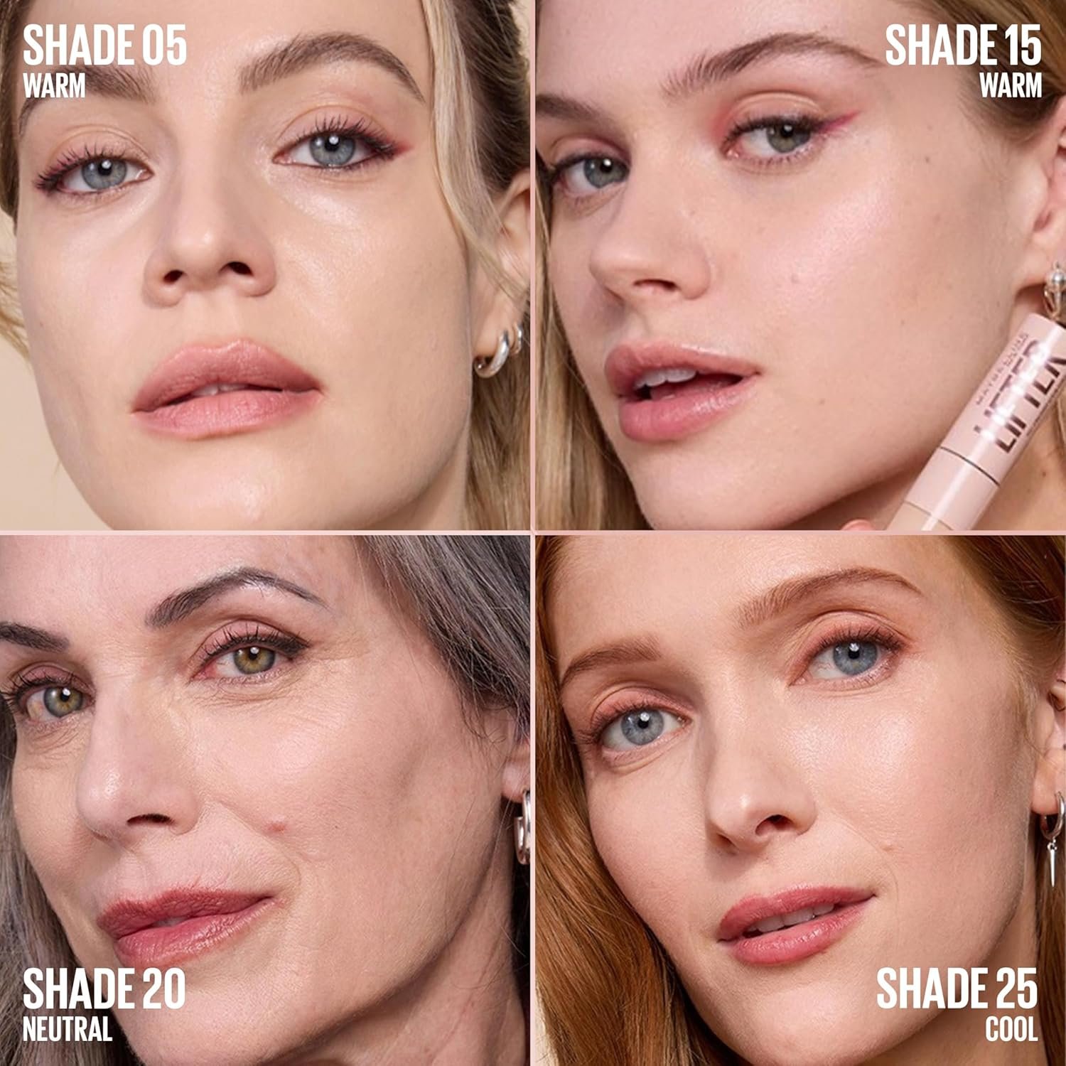 Maybelline Lifter Serum Concealer, Radiant Concealer with Full Coverage, Includes 2% Peptides + Caffeine to Hydrates & Brightens Under Eyes, 15, 1 Count - Image 4