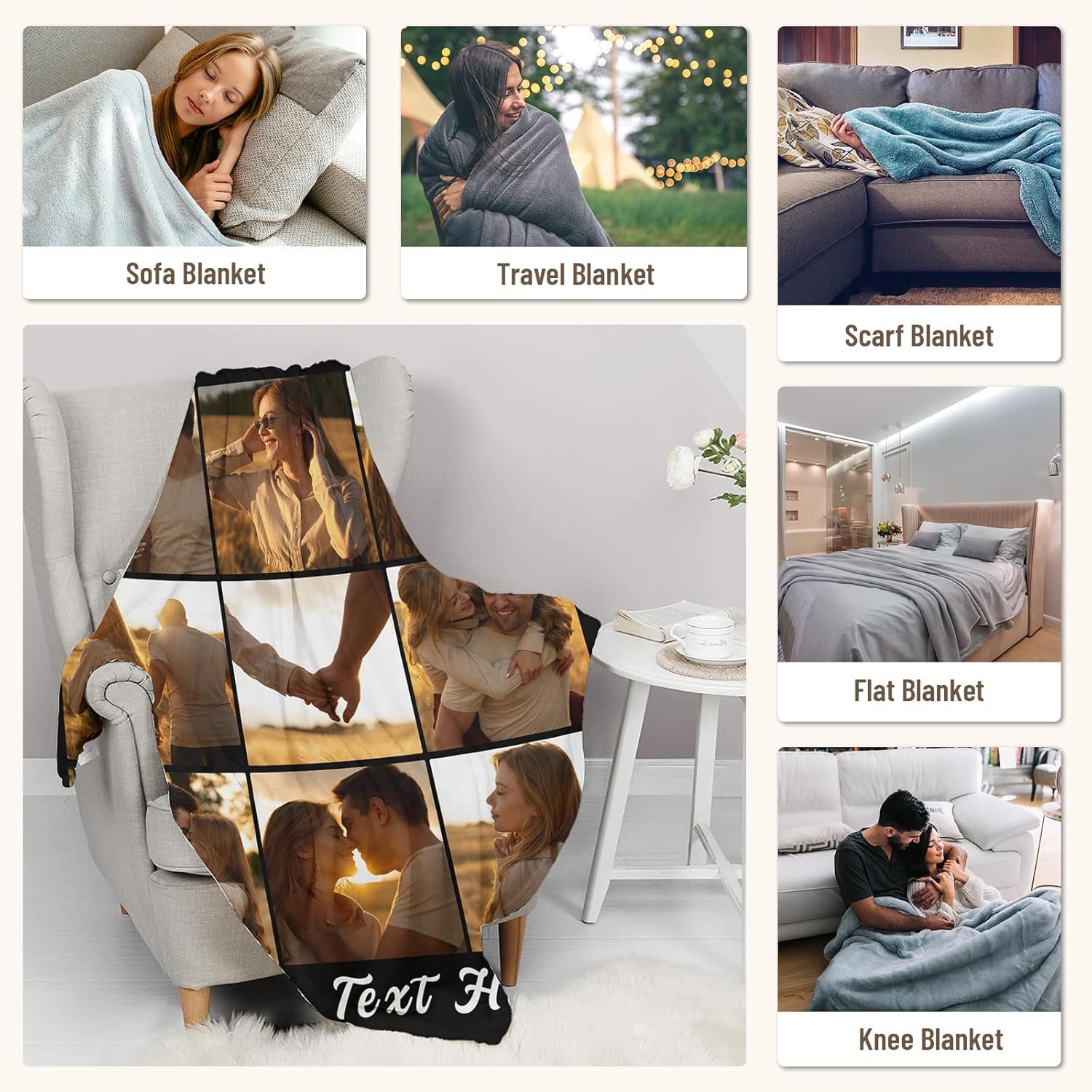 Custom Blanket with Picture, Personalized Blanket and Throws Photo Blanket for Christmas Birthday Gifts, Custom Gifts for Mom Dad Couple Boyfriend Wife Husband Boyfriend - Image 6