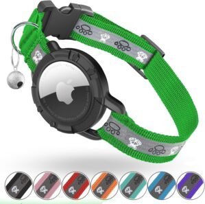 Reflective AirTag Cat Collar, Integ...