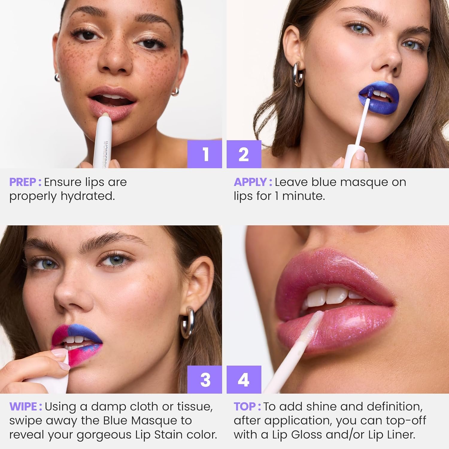 Wonderskin Wonder Blading All Day Lip Stain Peel Off Masque - Long Lasting, Waterproof and Transfer Proof Nude Lip Tint, Matte Finish Peel Off Lip Stain (Whimsical Masque) - Image 3