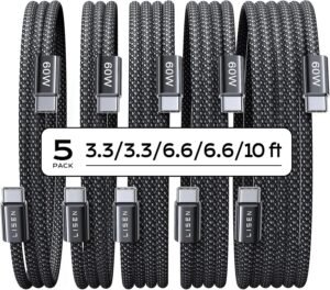 LISEN USB C to USB C Cable, 5-Pack ...
