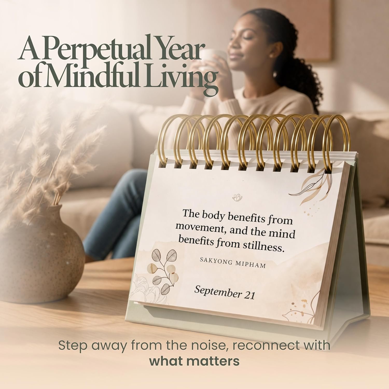 MESMOS 366 Daily Mindfulness Affirmation Quotes, Perpetual Desk Calendar, Inspirational Self Care Gifts for Women, Cute Office Desk Accessories, Desk Decor for Women, Office Decorations for Work - Image 4