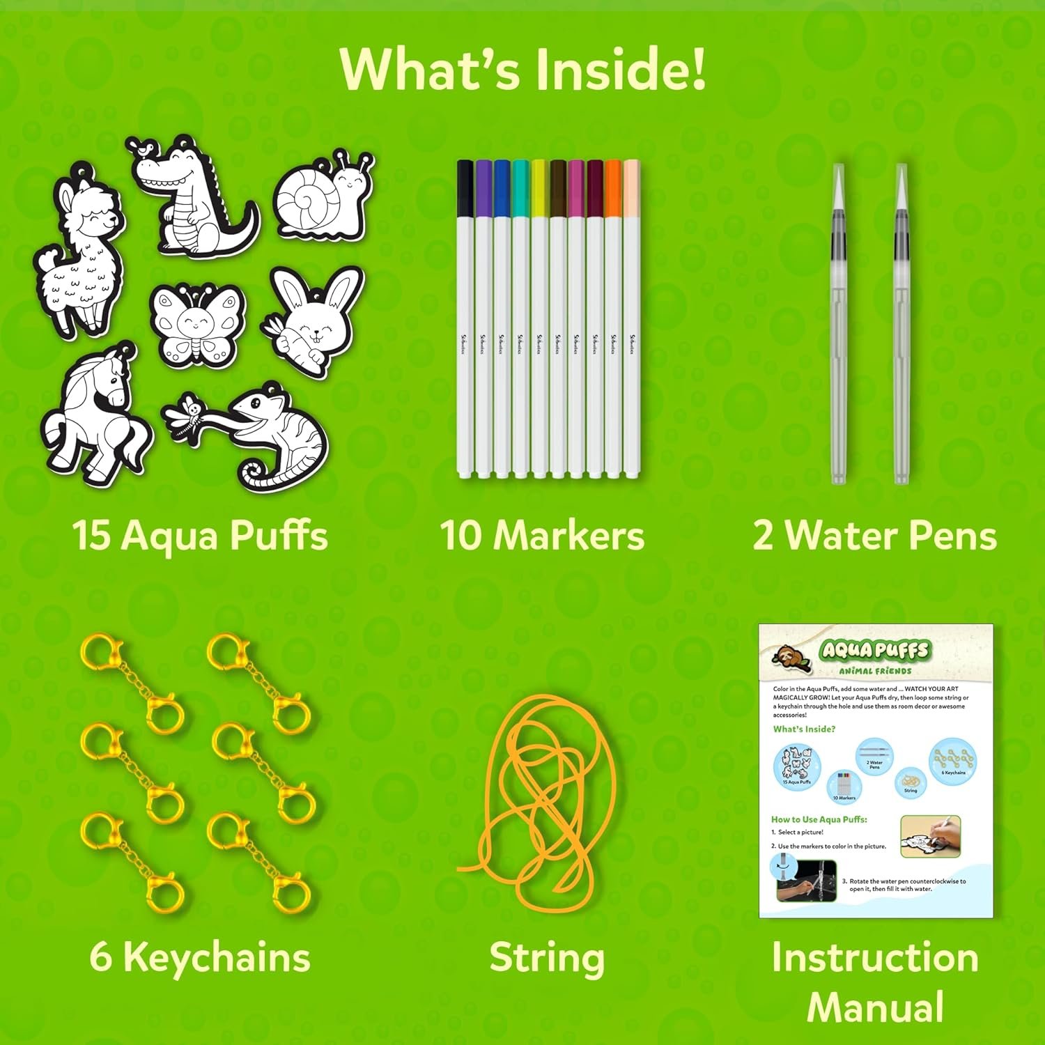 Skillmatics Aqua Puffs - 3D Art Kit, Animals, Mess-Free Paint by Number Craft for Kids, DIY Color & Inflate Activity, Travel & Creative Gift for Girls & Boys Ages 4, 5, 6, 7, 8, 9, 10 - Image 5