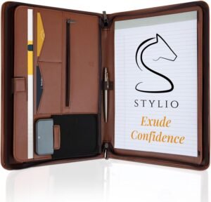 STYLIO Zipper Padfolio Portfolio Bi...