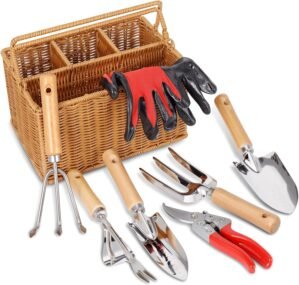 SOLIGT Garden Tools Set with Basket...
