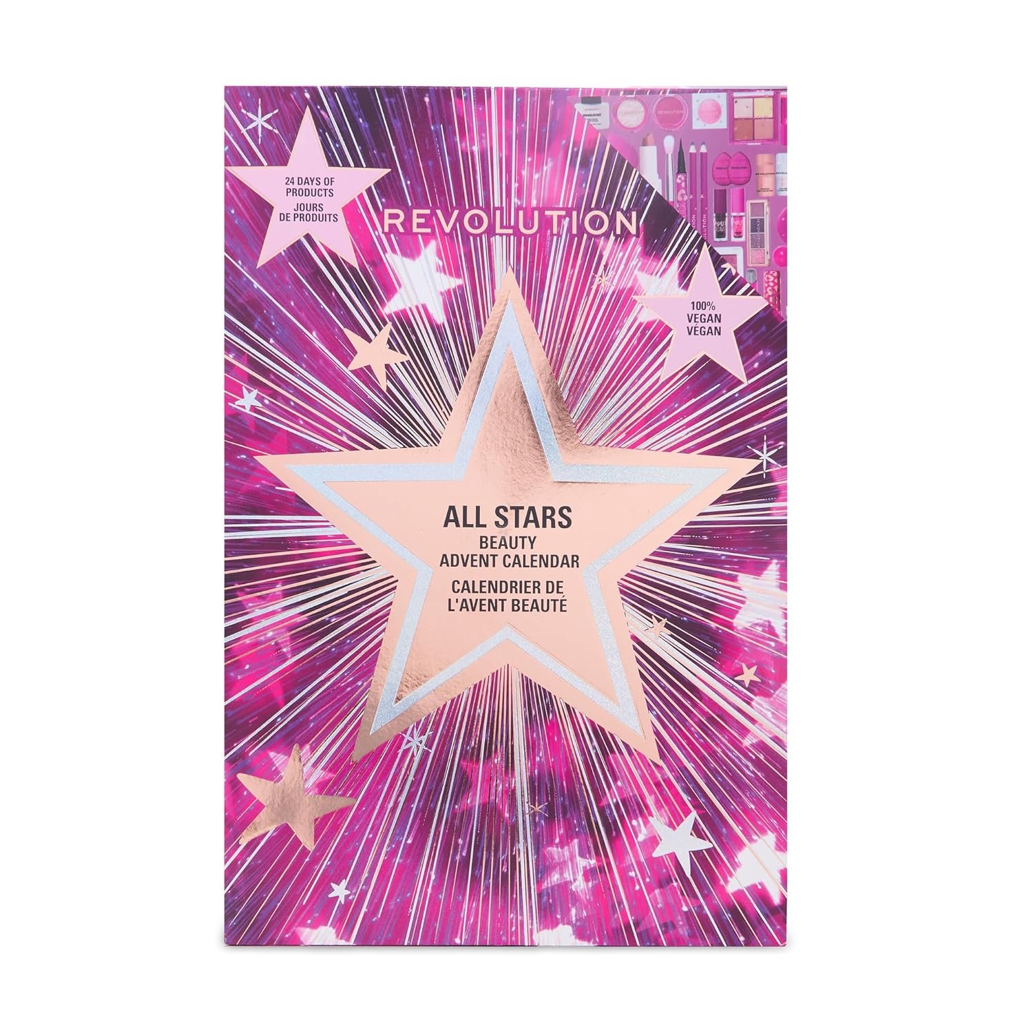 Revolution Makeup Advent Calendar, 24-Piece Beauty Gift Set for Lips, Eyes, & Face, Features Essential Cosmetics & Tools, Vegan & Cruelty-Free - Image 4