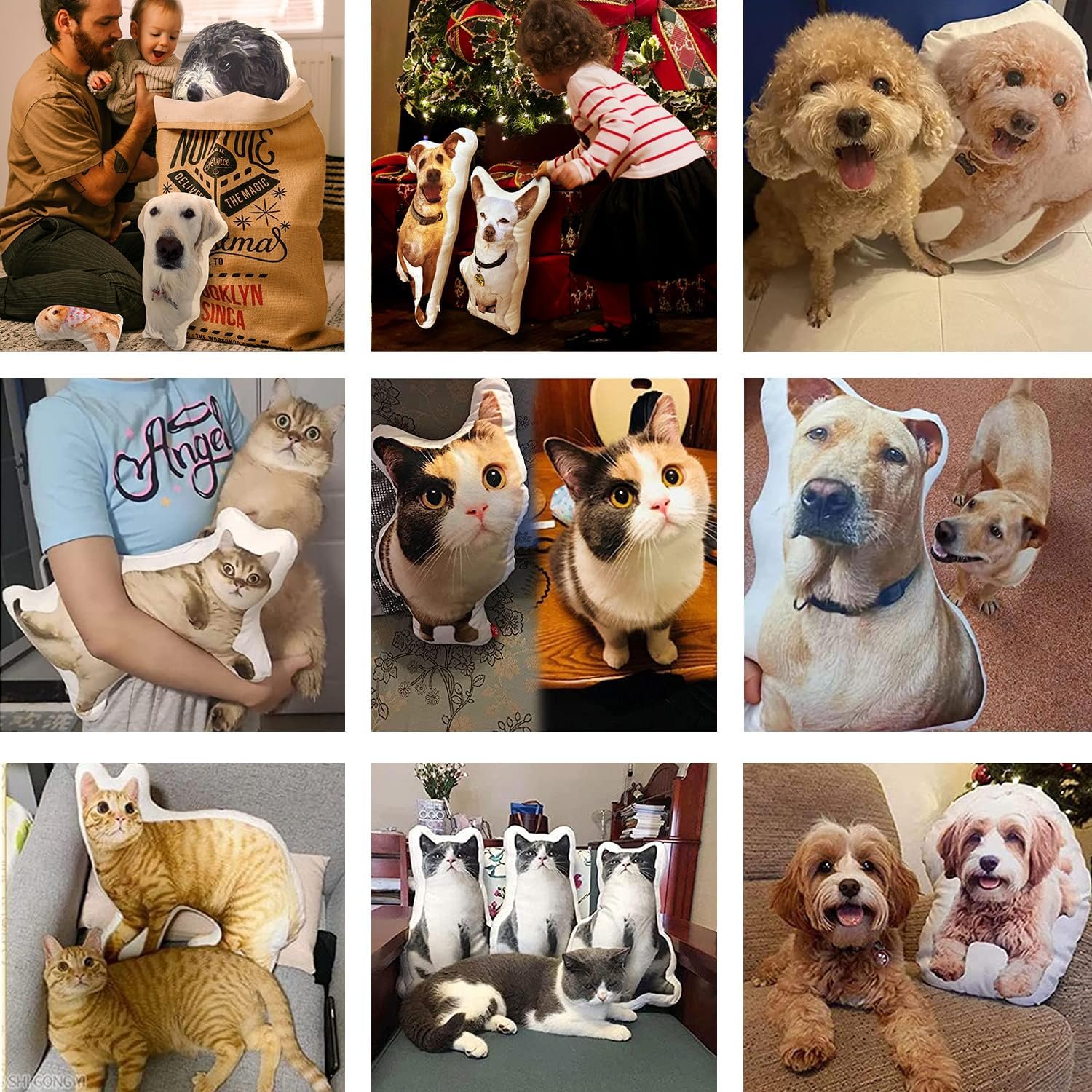 Custom Pet Pillow with Picture, 14" Personalized Photo Dog Cat Face Shaped Pillow, Customized Stuffed Animal Pictures Pillows Memorial Loss Sympathy Gifts - Image 9