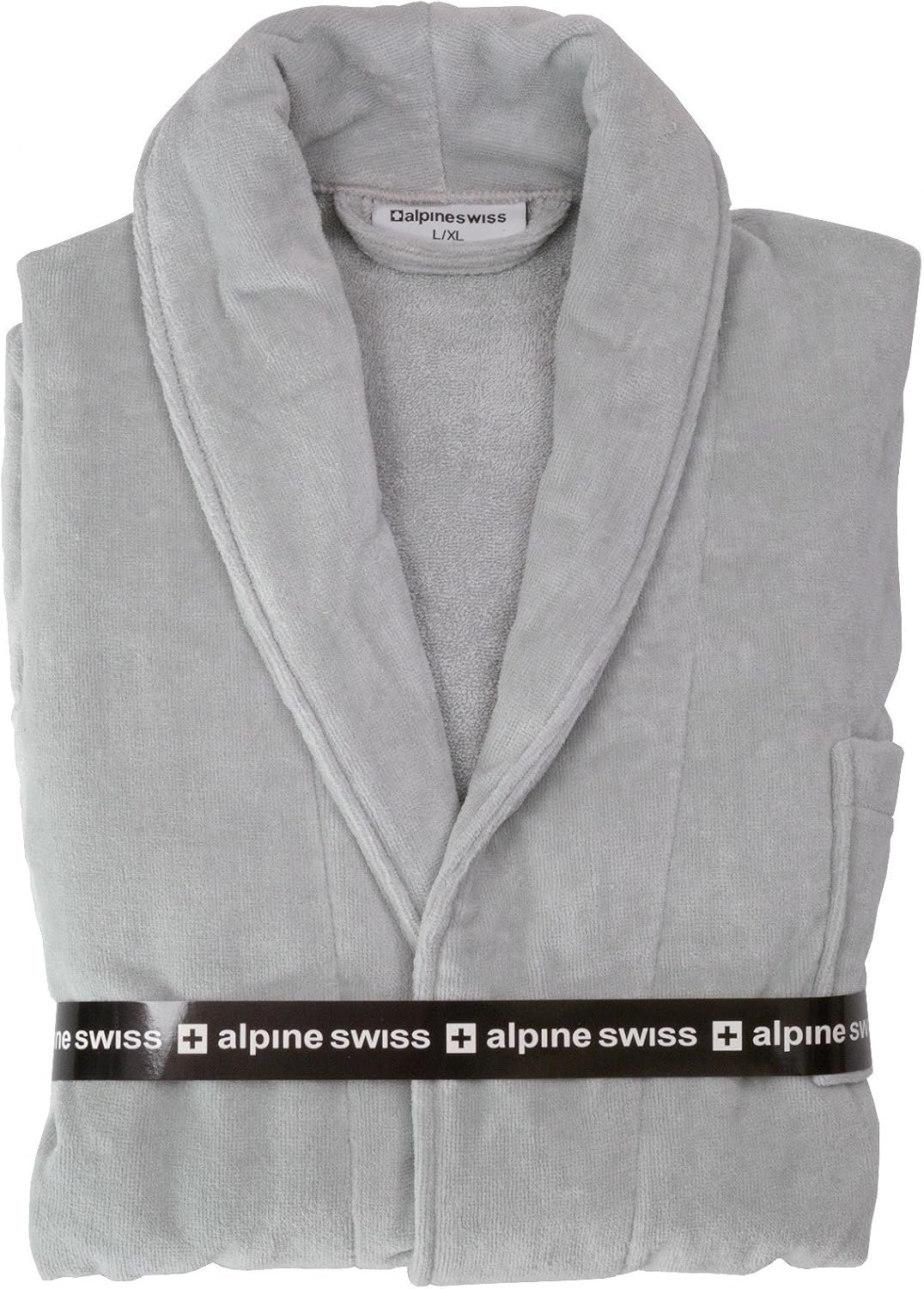 Alpine Swiss Pure Cotton Mens Terry Cloth Bathrobe Super Absorbent Spa Robe - Image 6