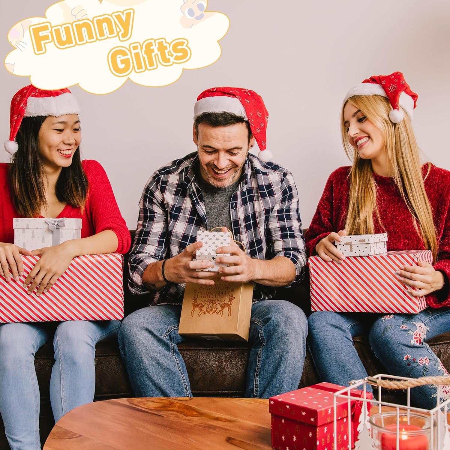 4Pcs Funny Sticky Notes, Secret Santa Gifts for Women Men, Funny White Elephant Christmas Joke Notepad Gifts, Cute Novelty Office Supplies Gifts for Coworker (3" x 3") - Image 7