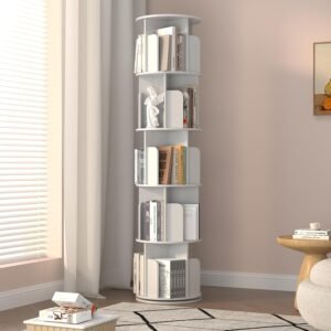 Rotating Bookshelf 5 Tier Tower, Ro...