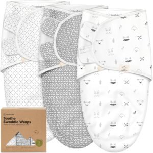 KeaBabies 3-Pack Baby Swaddle Sleep...