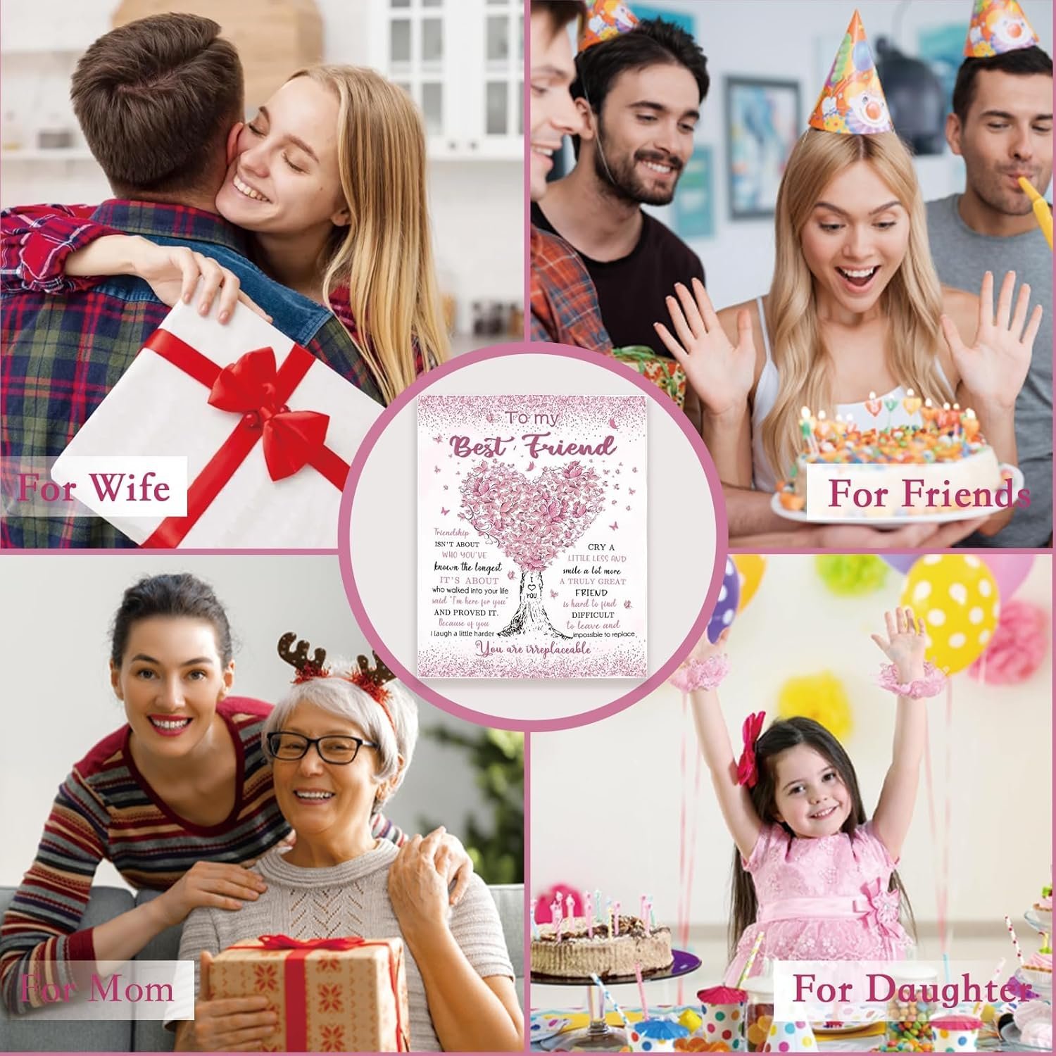 VivaJoy for Women, Best Friends Throw Blanket 60"X50", Bestt Friends Birthday Gifts for Women, Bestie, Sister, Creative Bestt Friend Gift for Birthday, Christmas - Image 7