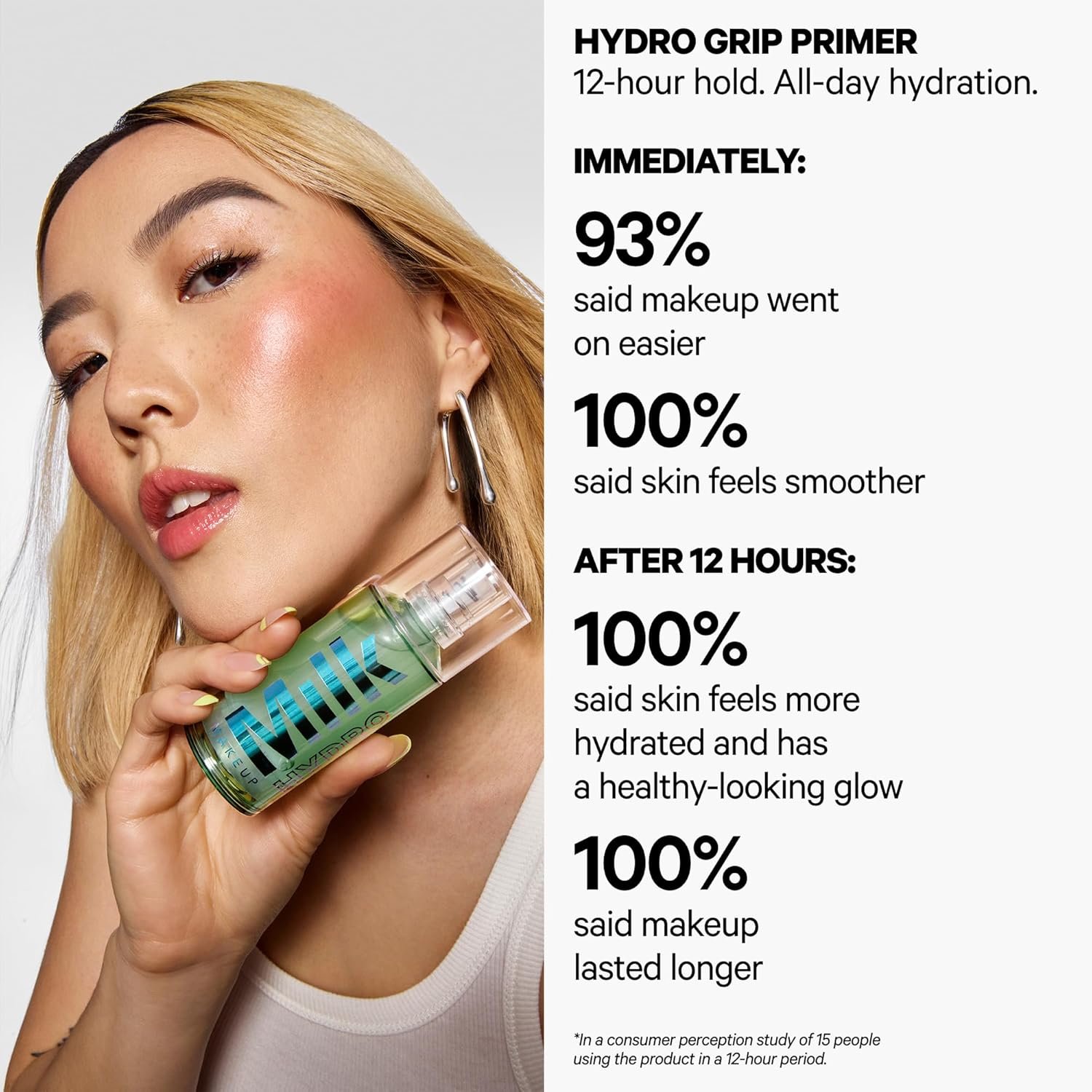 Milk Makeup Hydro Grip Primer with Hyaluronic Acid + Niacinamide – Hydrating Face Primer Grips Makeup for Up to 12 Hours – Silicone-Free, Lightweight Gel with Dewy Finish - Image 2
