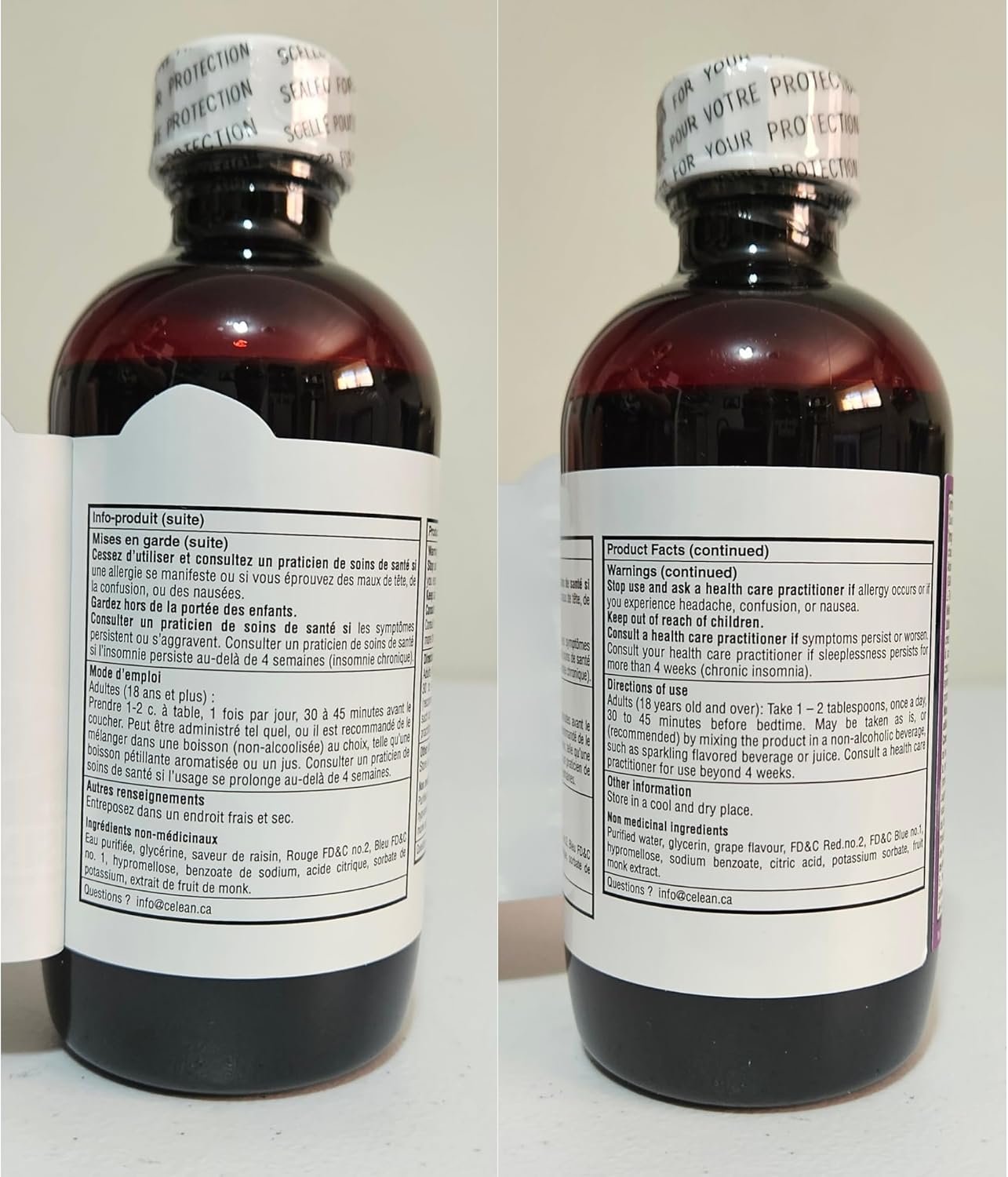 Celean Sleep Aid Syrup | Melatonin + L-Theanine + GABA | Grape Flavor | Relaxation & Sleep Support | 240 ml (Grapes) - Image 8