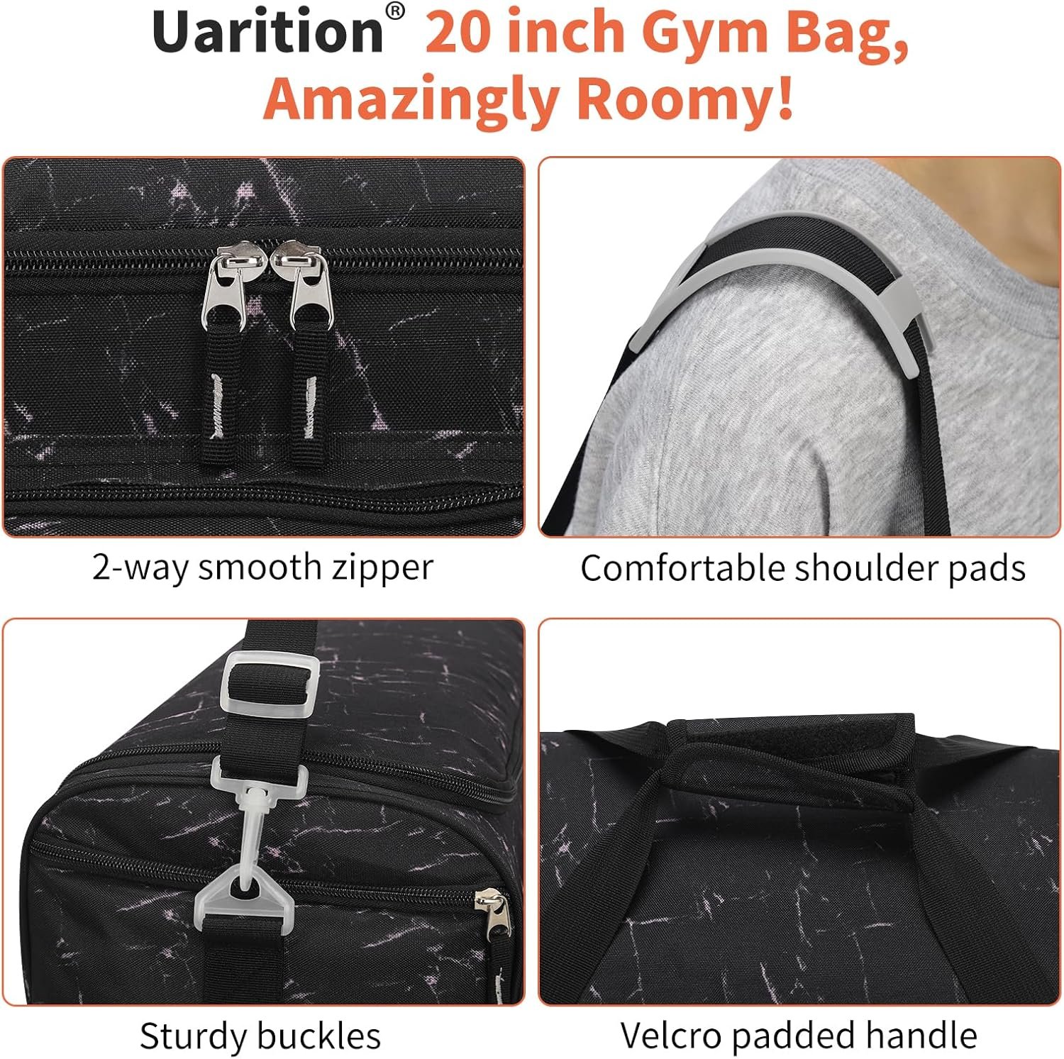 55L Gym Bag for Men/Women, Large Sports Duffle Bags, Lightweight Workout Bags - Image 5