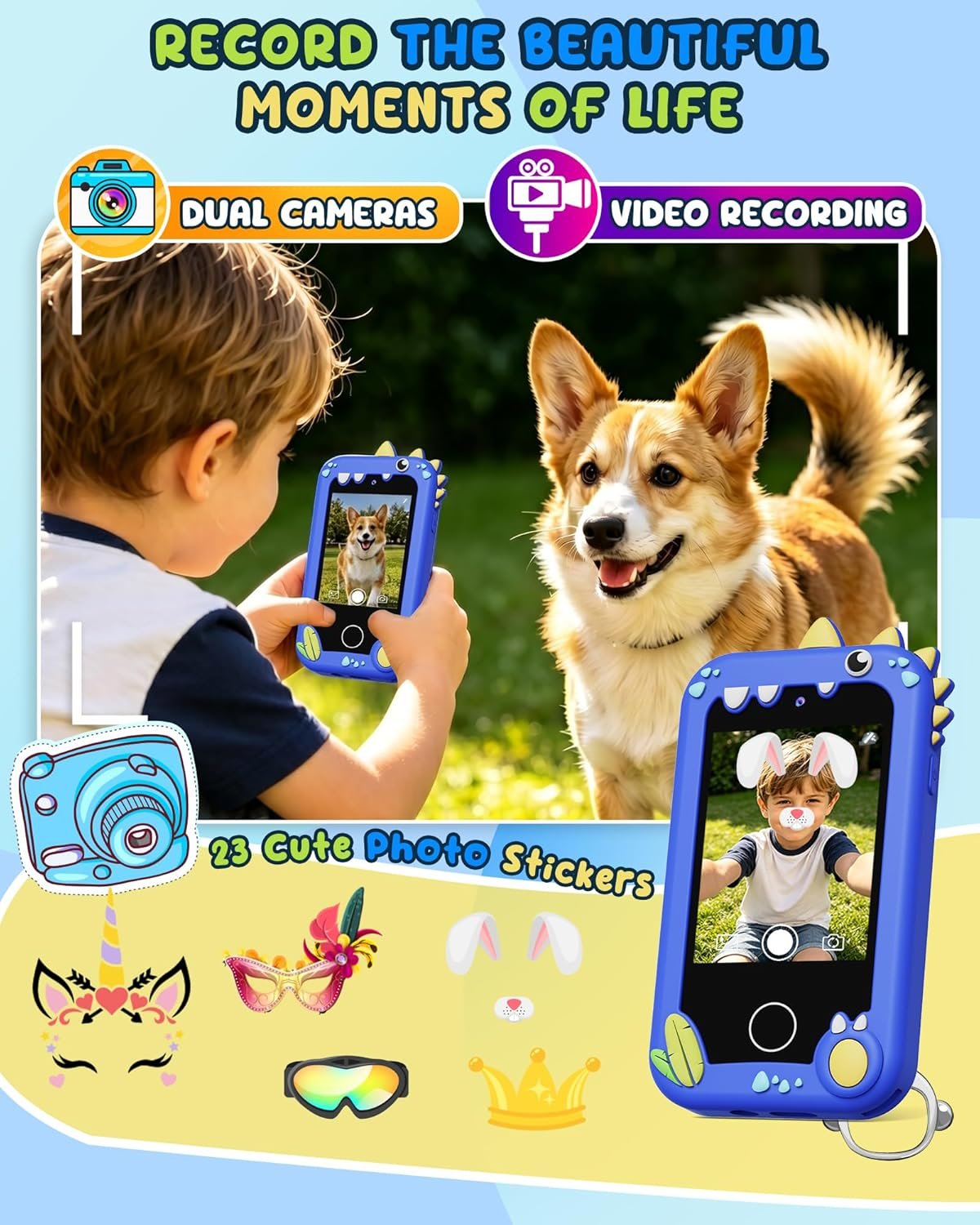 UCIDCI Kids Smart Phone Toys for Girls Ages 3-7 with Dual Camera - Kids Phone with Learning Games, Travel Toys with MP3 Music Player for Christmas, Birthday Gifts for 3 4 5 6 7 Year Old Boys - Image 5