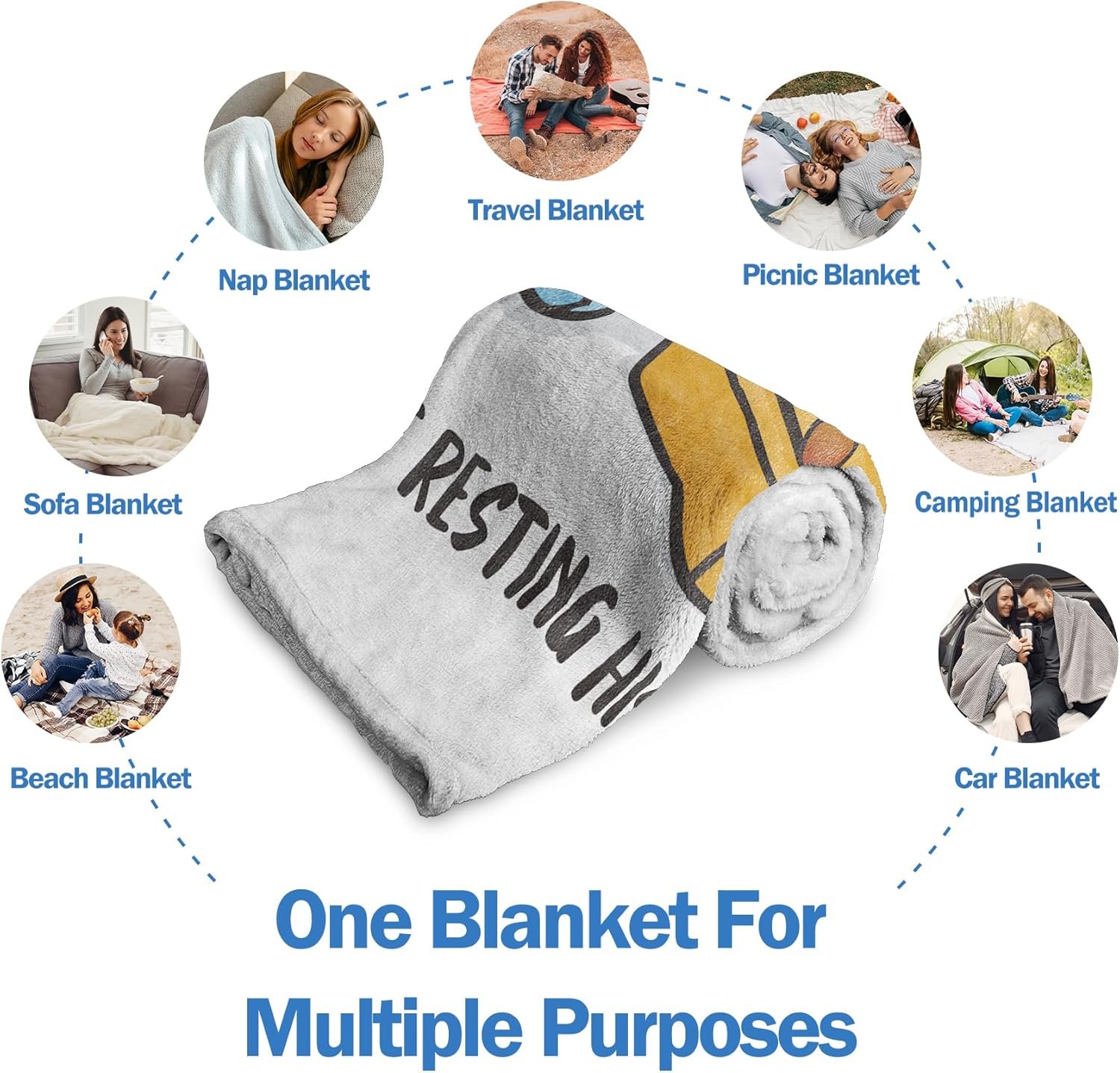 Funny Fathers Day Dad Gifts from Daughter Son Wife, Birthday Gifts for Dads, Dad is Not Sleeping Blanket, Super Soft Throws Blanket for Napping, 60" x 50" (Gray) - Image 5